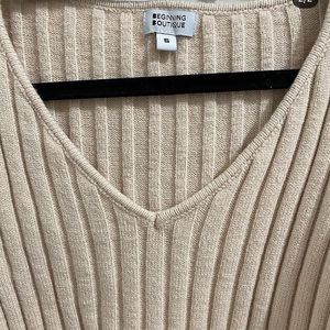 Cropped long sleeve sweater